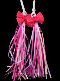 img 2 attached to 🚲 HugeDE Kids' Bicycle Bike Bowknot Streamers: Vibrant Pink Tassel Handlebar Decorations for Boys and Girls