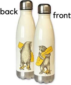 img 1 attached to 🐻 I Love California Bear Hug Stainless Steel Water Bottle - Antique White: Stylishly Hydrate on the Go!