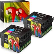 seokok remanufactured epson 200xl ink cartridge replacement - 10 pack (4 black, 2 cyan, 2 magenta, 2 yellow) for xp-200 xp-300 xp-310 xp-400 xp-410 wf-2520 wf-2530 wf-2540 printer logo