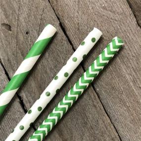 img 3 attached to Paper Drinking Straws Green White