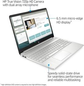 img 3 attached to 💻 Ноутбук HP Pavilion (самая новая модель 2021 года): процессор AMD Athlon 3050U, 8 ГБ ОЗУ, 256 ГБ SSD, долгий срок службы батареи, веб-камера, HDMI, Bluetooth, WiFi - серебристый, Win 10 + ткань Oydisen