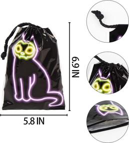 img 1 attached to 🎃 Shiny and Spooky: STEFORD Halloween Drawstring Plastic Bag for Trick-or-Treating