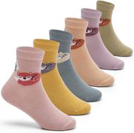 🧦 colorful boys cotton crew socks: kids seamless toe socks 6 pack - vibrant quarter socks logo