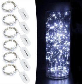 img 4 attached to 🌟 6 Pack Cool White Fairy String Lights Battery Operated Starry LED Lights 3.3ft 20 LEDs Silvery Copper Wire for Christmas DIY Decoration Costume Wedding Party - CYLAPEX