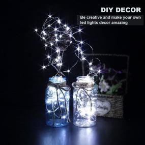 img 2 attached to 🌟 6 Pack Cool White Fairy String Lights Battery Operated Starry LED Lights 3.3ft 20 LEDs Silvery Copper Wire for Christmas DIY Decoration Costume Wedding Party - CYLAPEX