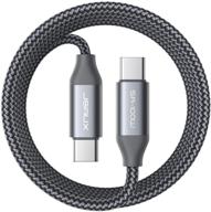 10-футовый usb c кабель для зарядки 100w - jsaux, быстрая зарядка, совместим с macbook pro 2020/2019/2018, ipad pro 2020/2018, dell xps 15/13, galaxy s21/note 20, pixel 5/4/3 - серый. логотип