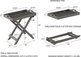 img 2 attached to 🏢 Modern Gray Folding Side Table for a Lavish Home Décor