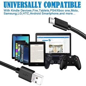 img 2 attached to 🔌 6-футовый кабель Micro USB для Samsung, планшета Fire, Kindle-ридеров, HTC, Nokia, Sony, Motorola, зарядного устройства для TV Stick Mini, PS4, быстрого зарядного шнура для Android для контроллера Xbox One, Galaxy S7 S6, беспроводной колонки