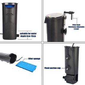 img 2 attached to EmmaWu Turtle Filter: Efficient Low Water Level Aquarium Waterfall Flow - Submersible Filter for Turtle, Reptiles, Fish, Shrimp, Frog, Crab Tank (Black)