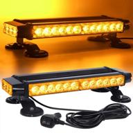🚨 linkitom led strobe flashing light bar - enhance car trailer roof safety with double side amber 30 led emergency hazard warning lighting bar/beacon logo