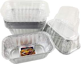 img 4 attached to 🍞 PACTOGO 1 Pound Disposable Aluminum Foil Mini Loaf Pans with Clear Dome Lids - Pack of 10 Sets