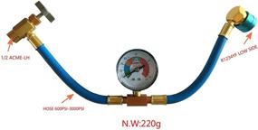 img 3 attached to GooMeng R1234YF Car AC Refrigerant Charge Hose Kit: Complete Auto 1/2 Acme LH R1234YF Air Conditioning Refrigerant Charging Hose with Gauge