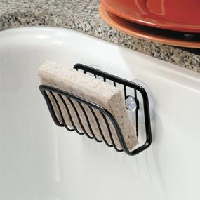 img 3 attached to 🧽 Black InterDesign Axis Kitchen Sink Suction Holder for Sponges, Scrubbers, Soap: Convenient and Space-Saving Storage Solution