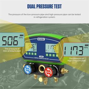 img 1 attached to 🔧 MR CARTOOL L302: Advanced Digital Manifold Gauge Set for HVAC Systems & Refrigeration Recharging – 2-Valve Leakage Pressure Tester Tool with 3 Hoses