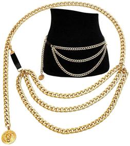 img 4 attached to 👗 Stylish Eoumy Women's Multilayer Waist Chain Belt with Long Tassel - Ideal Summer Belly Chains Waistbands for Trendy Body Jewelry