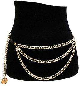 img 1 attached to 👗 Stylish Eoumy Women's Multilayer Waist Chain Belt with Long Tassel - Ideal Summer Belly Chains Waistbands for Trendy Body Jewelry