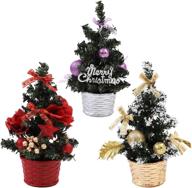 uratot 3 pack mini christmas desk trees with base for table tops - festive desk decorations for christmas logo