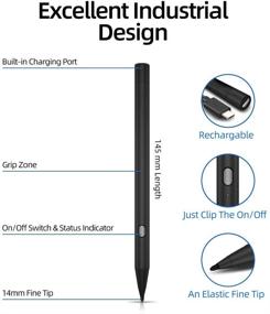 img 1 attached to 🖊️ Awinner Active Stylus Pen - Adjustable Fine Tip for iPad Pro, iPad, iPad Mini 4, iPhone, Android Tablets (Black)