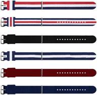 🌈 versatile and stylish 6-piece multi-color nylon strap watch band set: suitable for men and women (12mm, 16mm, 18mm, 20mm) logo