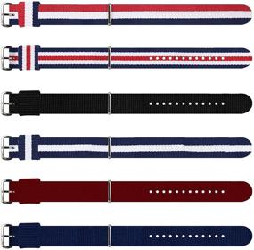 img 4 attached to 🌈 Versatile and Stylish 6-Piece Multi-Color Nylon Strap Watch Band Set: Suitable for Men and Women (12mm, 16mm, 18mm, 20mm)