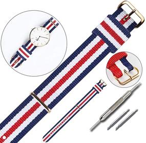 img 3 attached to 🌈 Versatile and Stylish 6-Piece Multi-Color Nylon Strap Watch Band Set: Suitable for Men and Women (12mm, 16mm, 18mm, 20mm)