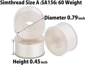 img 1 attached to 🧵 Simthread 144pcs Pre-Wound Bobbins, Class 15 Type A SA156, Polyester White 60 wt - Ideal for Bernina, Pfaff, Ambition, BabyLock, Brother Embroidery and Sewing Machines