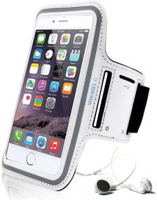 img 3 attached to 📱 MMOBIEL Water Resistant Sportband - Compatible with iPhone 12 Mini/SE 2020/8/7/6S/6 - 5.5 Inch (Black) - Stretchable Design with Dual Arm Slots