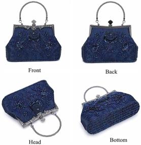 img 2 attached to UBORSE Women's Embroidered Beaded Sequin Evening Clutch: 💃 A Stylish Vintage Bag for Wedding Parties and Special Occasions