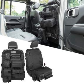 img 4 attached to 🧳 Enhance Your Jeep Wrangler's Storage Efficiency with E-cowlboy Universal Front Seat Cover Storage Bags