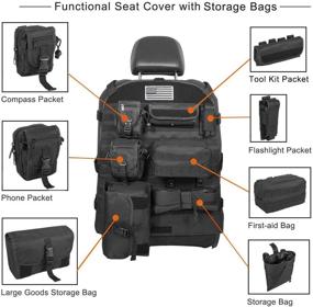 img 2 attached to 🧳 Enhance Your Jeep Wrangler's Storage Efficiency with E-cowlboy Universal Front Seat Cover Storage Bags