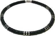 📿 native treasure - 18-inch raiders black wood coco silver beaded necklace - 8mm (5/16-inch) logo