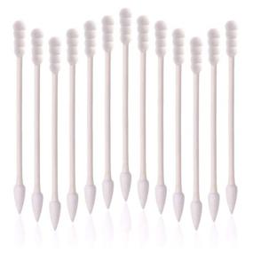 img 4 attached to 🧼 800 Count Double Tipped Cotton Swabs with Paper Stick - Spiral & Pointed Shape - 4 Packs of 200 Pieces