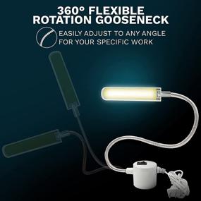 img 2 attached to 💡 FAJ Magnetic 12-Inches Flexible Gooseneck Arm Multifunctional Worklight: Illuminate Your Sewing Machines, Lathes, Drill Presses, Workbenches, and Music Stands with 48 Bright Daylight LEDs