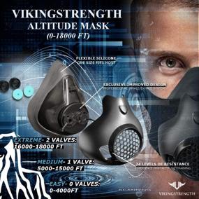 img 1 attached to 🏋️ Vikingstrength Adjustable Resistance Workout Mask with High Altitude Elevation for Running, Biking, MMA Endurance and Air Resistance Training