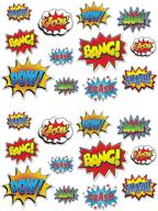 🎉 beistle hero action sign cut outs - set of 24 comic decorations for birthday party supplies - multicolored, 6 inches to 12.5 inches логотип