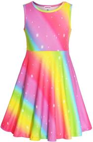img 4 attached to Sleeveless Sparkly Dresses Rainbow 🌈 for Girls - JESKIDS Clothing in Dresses