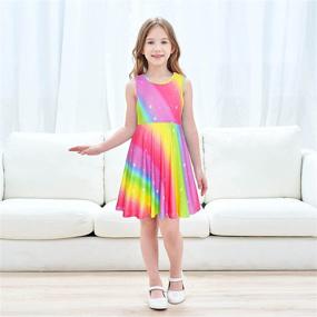 img 3 attached to Sleeveless Sparkly Dresses Rainbow 🌈 for Girls - JESKIDS Clothing in Dresses