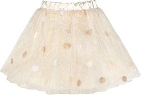 img 3 attached to 💃 White Sparkling Dance Skirt for Girls - Trendy Girls' Clothing Skirts & Skorts