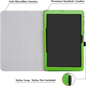 img 1 attached to 📱 Premium Green PU Leather Folio Case with Stylus Holder for AT&T Primetime Tablet and ZTE K92 Primetime Tablet