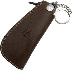 img 1 attached to Leather Pocket Keychain Chestnut Vintage