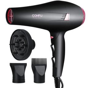 img 4 attached to 1875W Professional Salon Hair Dryer with Infrared Heat, 💇 Ceramic Ionic Technology, Fast Drying, Concentrator, Diffuser, and Comb - CONFU