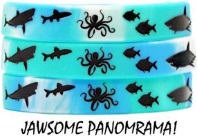 img 2 attached to 🦈 Gypsy Jade's Shark Party Favors: Vibrant Wristbands for Jawsome Shark Themed Parties - Set of 15!