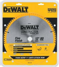 img 1 attached to 🔪 DEWALT 12-Inch Miter Saw Blade: ATB, Thin Kerf, 80-Tooth Crosscutting Blade