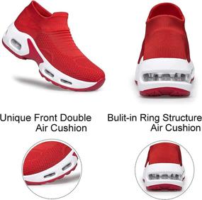 img 2 attached to 👟 YHOON Women's Slip-on Walking Shoes - Sock Sneakers for Nursing Work, Air Cushion Mesh Casual Running Jogging Shoes