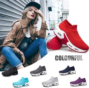 img 3 attached to 👟 YHOON Women's Slip-on Walking Shoes - Sock Sneakers for Nursing Work, Air Cushion Mesh Casual Running Jogging Shoes