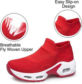 img 1 attached to 👟 YHOON Women's Slip-on Walking Shoes - Sock Sneakers for Nursing Work, Air Cushion Mesh Casual Running Jogging Shoes