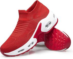 img 4 attached to 👟 YHOON Women's Slip-on Walking Shoes - Sock Sneakers for Nursing Work, Air Cushion Mesh Casual Running Jogging Shoes