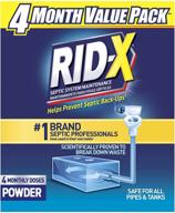 🚽 rid-x septic treatment, 4 month supply, 39.2 oz – efficient powder for septic systems logo