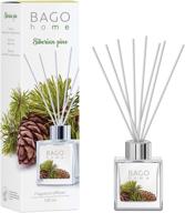 🌲 bago home reed diffuser set - siberian pine (christmas tree scent) 3.4oz (100ml) - alcohol-free, aroma of pine, maple & pine woods - comes with 8 reed diffuser sticks - ideal for enhancing home, office, or bathroom decor logo