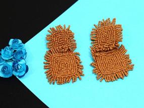 img 2 attached to 🌟 Stunning Handmade Bohemian Tassel Earrings: Bollywood Style Party Wear for Women & Girls